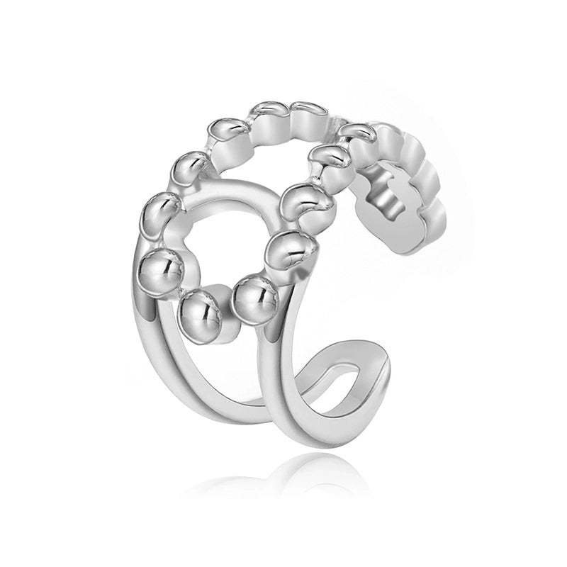 Minimalist U Shape Titanium Steel Plating 18k Gold Plated Open Ring
