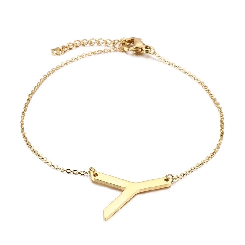 Fashion Letter Titanium Steel 18K Gold Plated Bracelets In Bulk