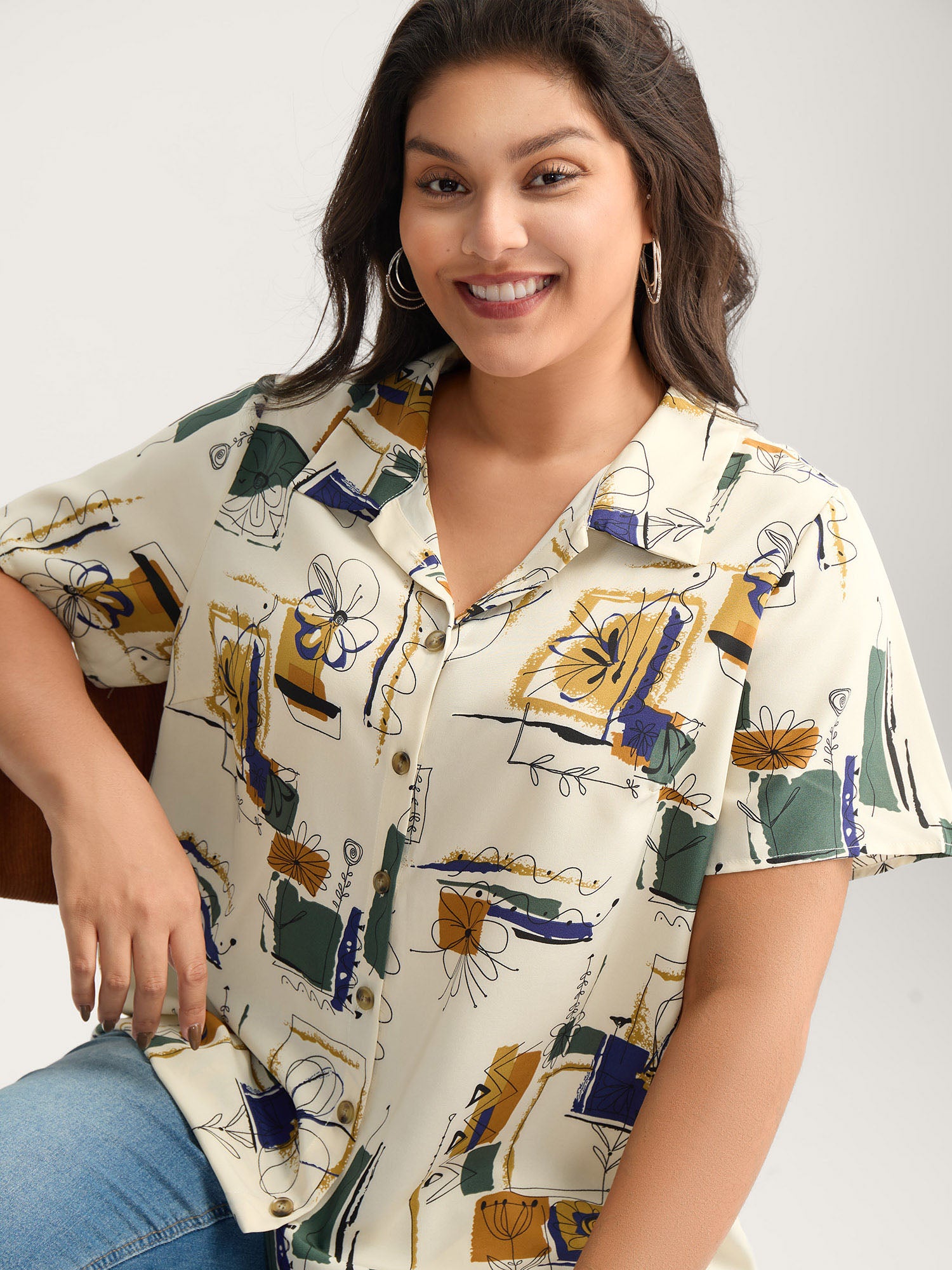 Floral Notes Collared Blouse