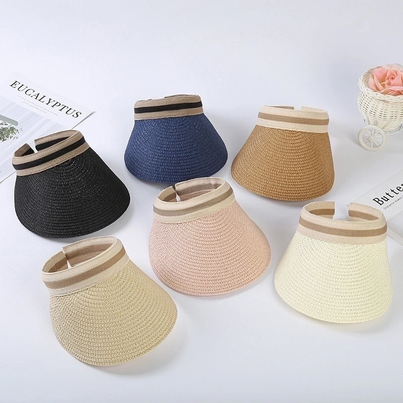 Women's Lady Minimalist Solid Color Big Eaves Straw Hat