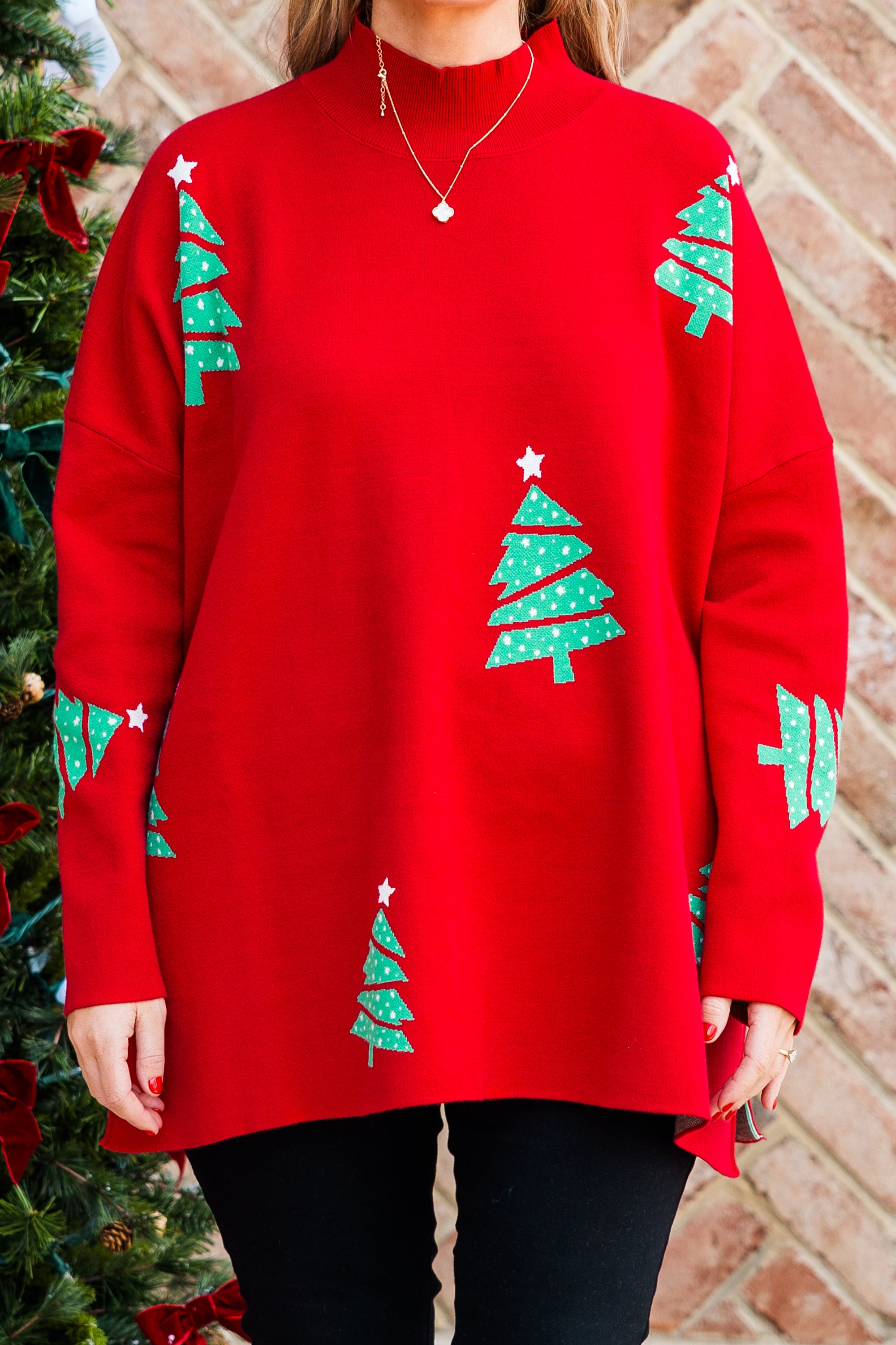 Everything And More Sweater. Red Tree