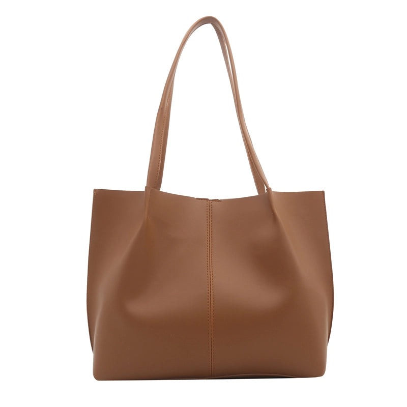 Women's Pu Leather Solid Color Classic Style Magnetic Buckle Shoulder Bag