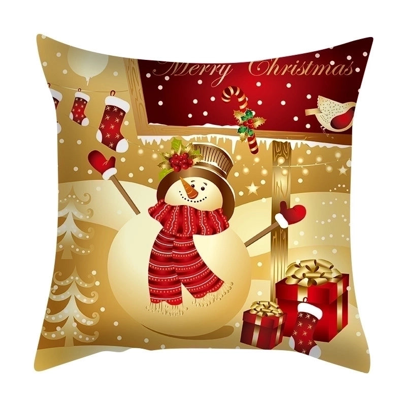 Christmas Vacation Santa Claus Fibre Peach Skin Pillow Cases Couch & Sofa Decor