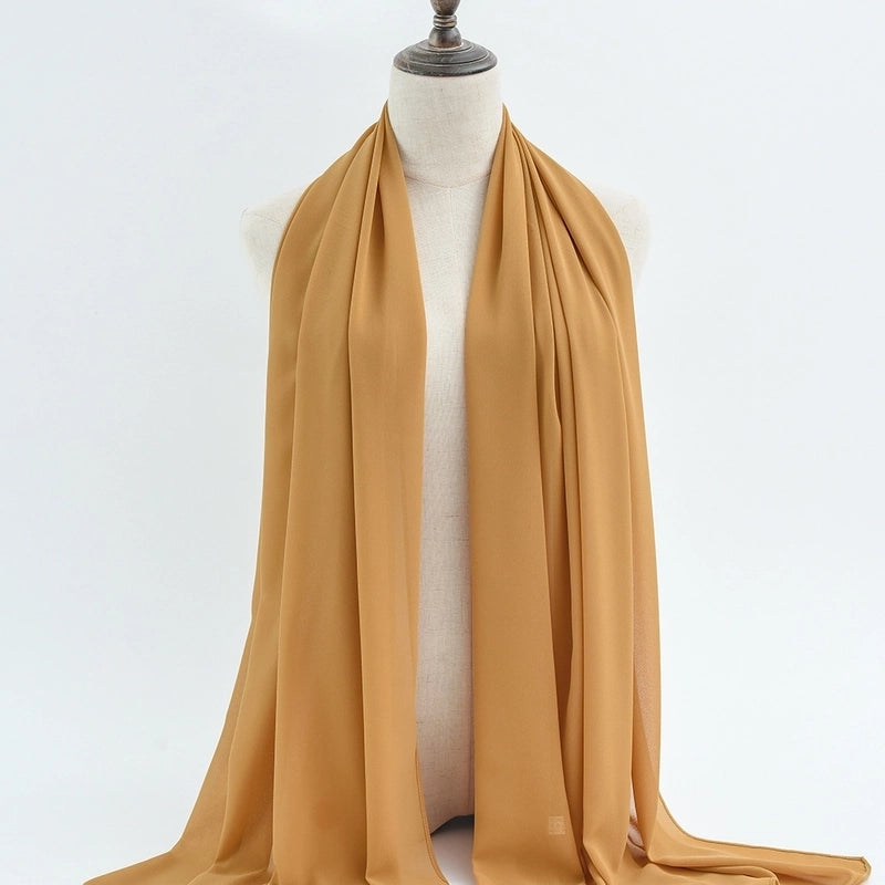 Women's Minimalist Classic Style Solid Color Satin Silk Scarf