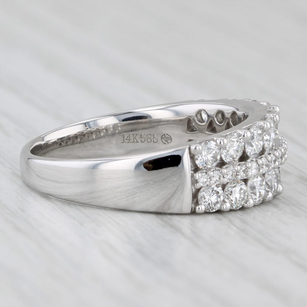 1.31ctw Diamond Ring 14k White Gold Size 8 Wedding Anniversary Band