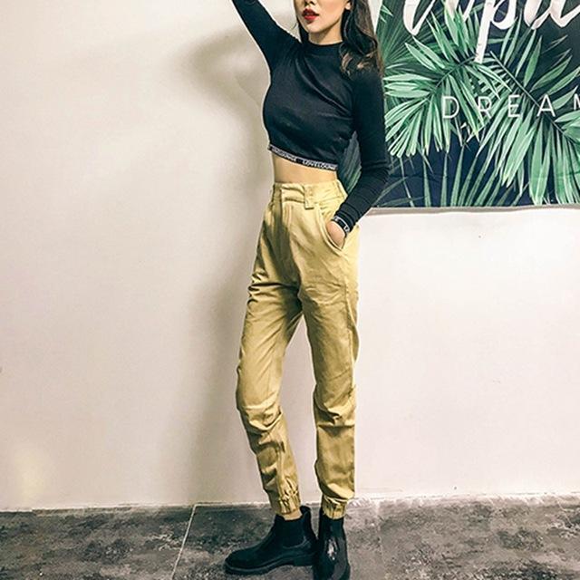 High Waisted Cargo Trousers