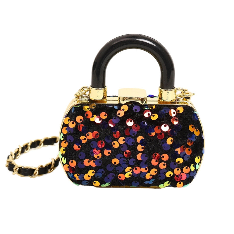 Women's Mini Canvas Heart Shape Streetwear Heart-shaped Lock Clasp Shoulder Bag