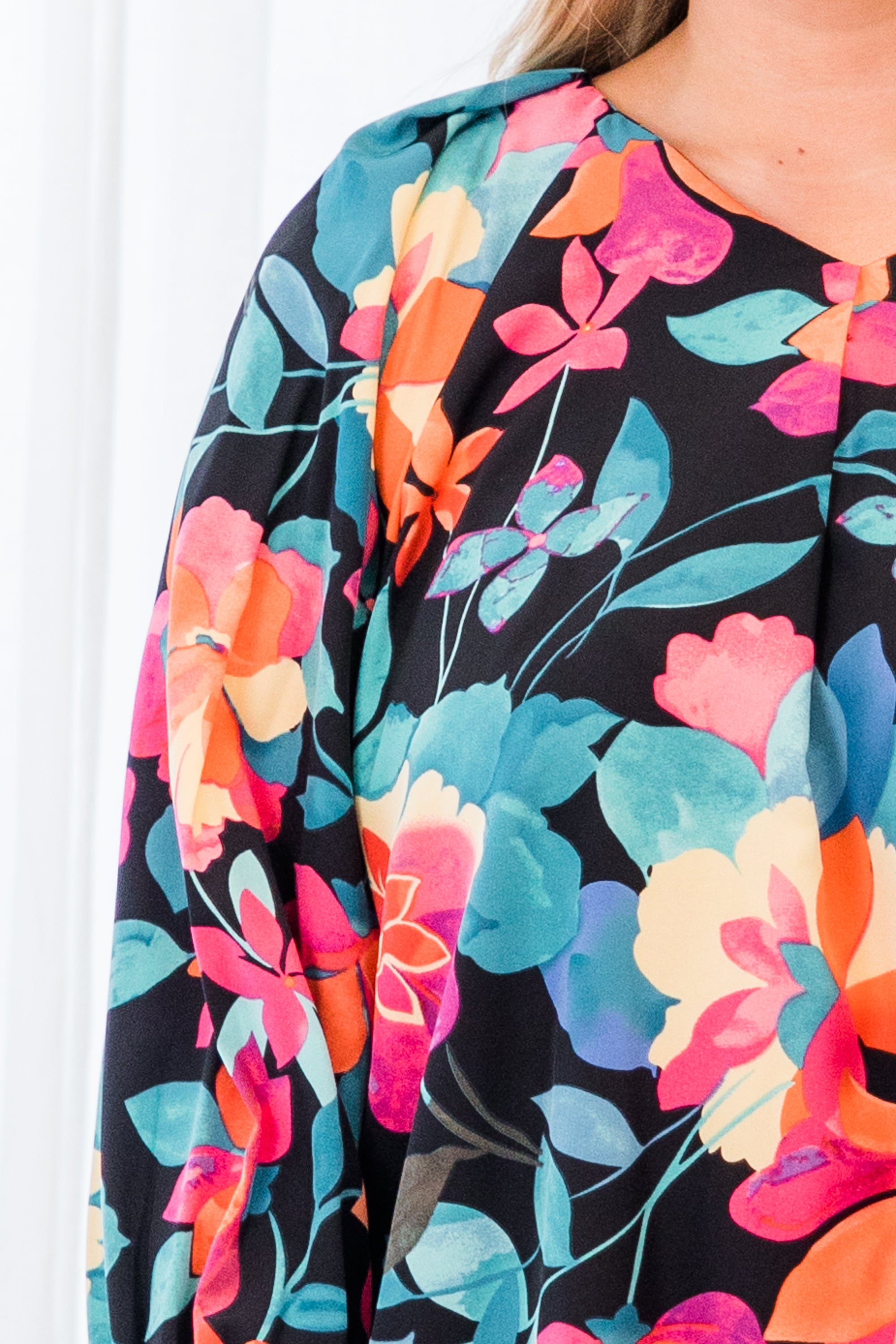 Southern Sweetness Top. Black-Multi