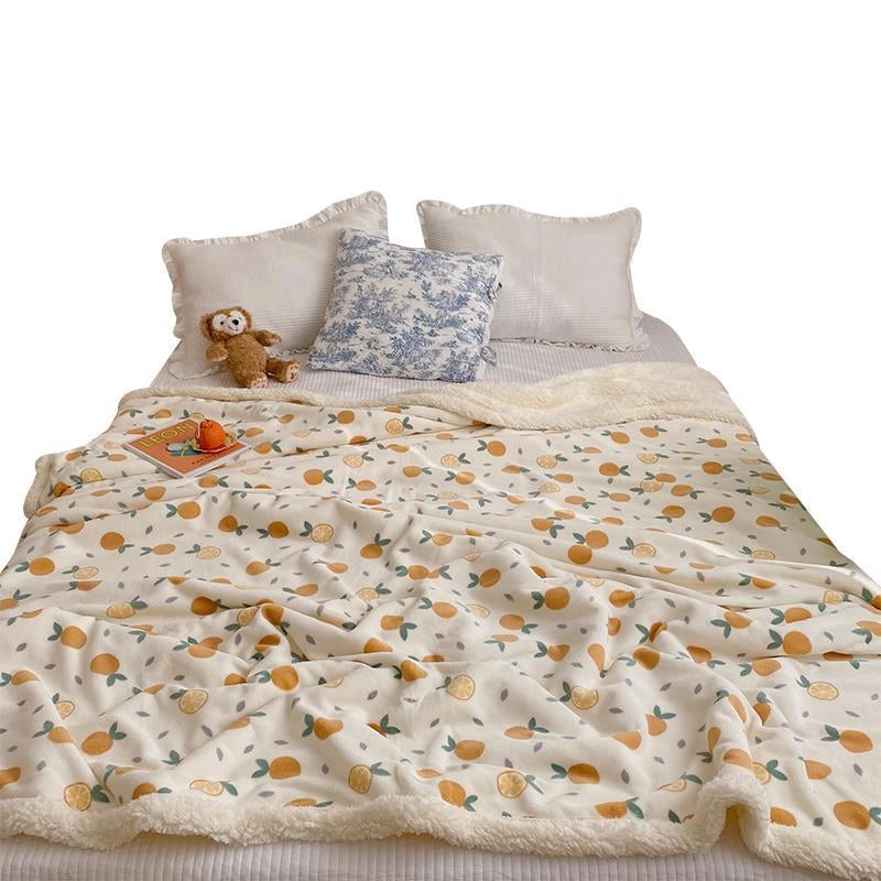 Halloween Cute Animal Pumpkin Fruit Fleece Blanket Bedding