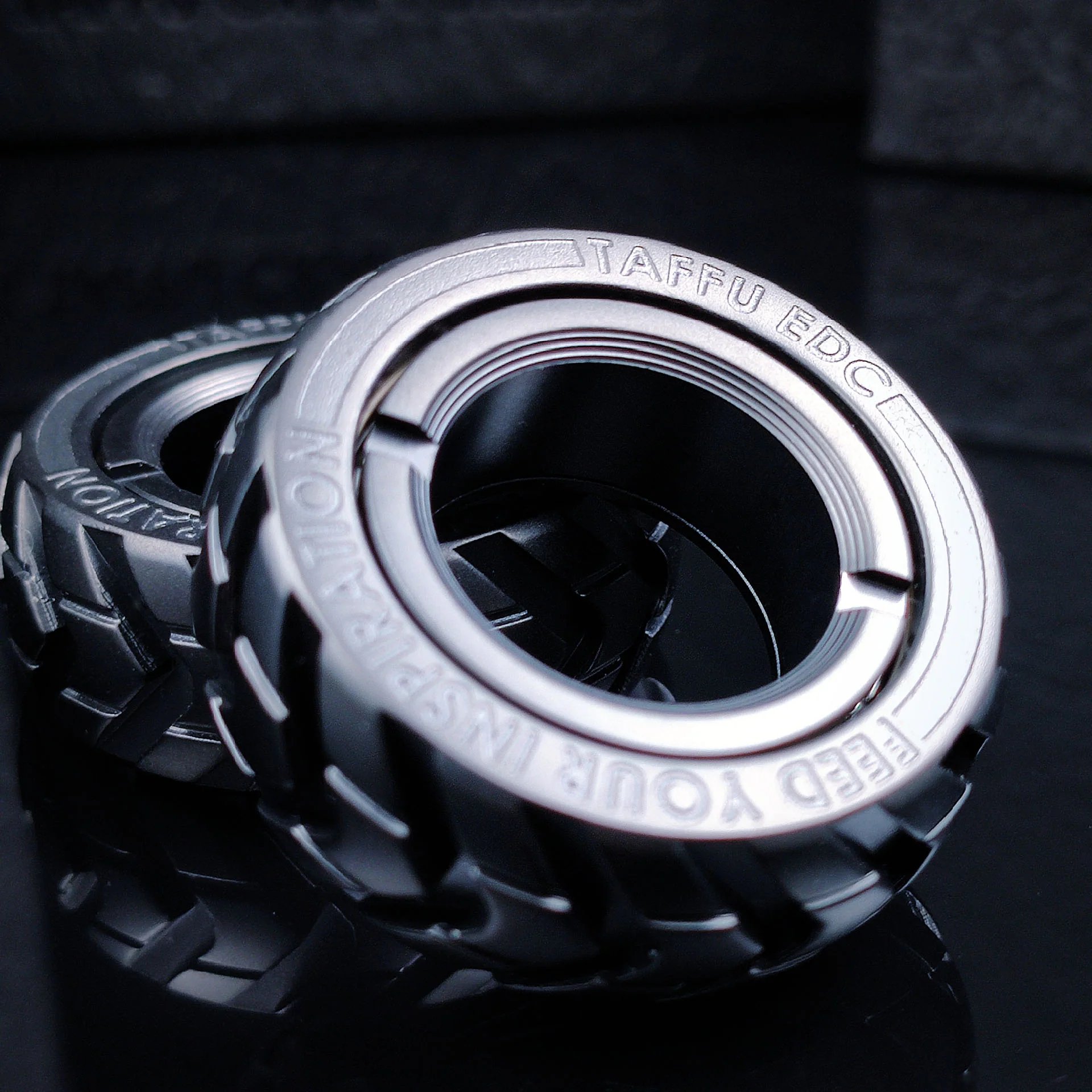 Dual Function Stainless Steel Motorcycle Tire Fidget Ring