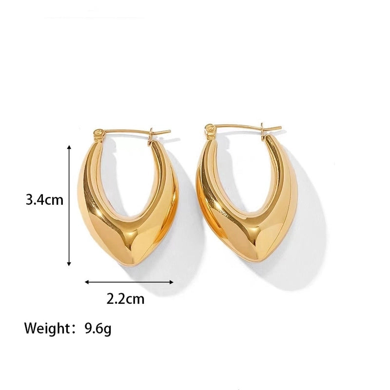 1 Pair Minimalist Classic Style C Shape U Shape The Answer Plating Stainless Steel Earrings