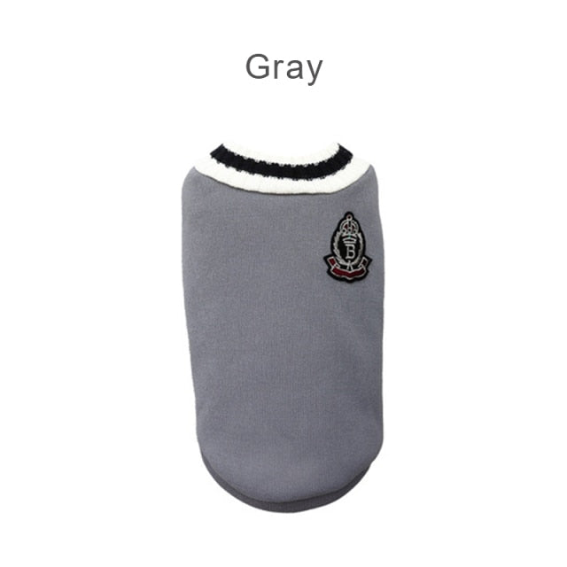V-neck Striped Knit Vest For Dog Cat