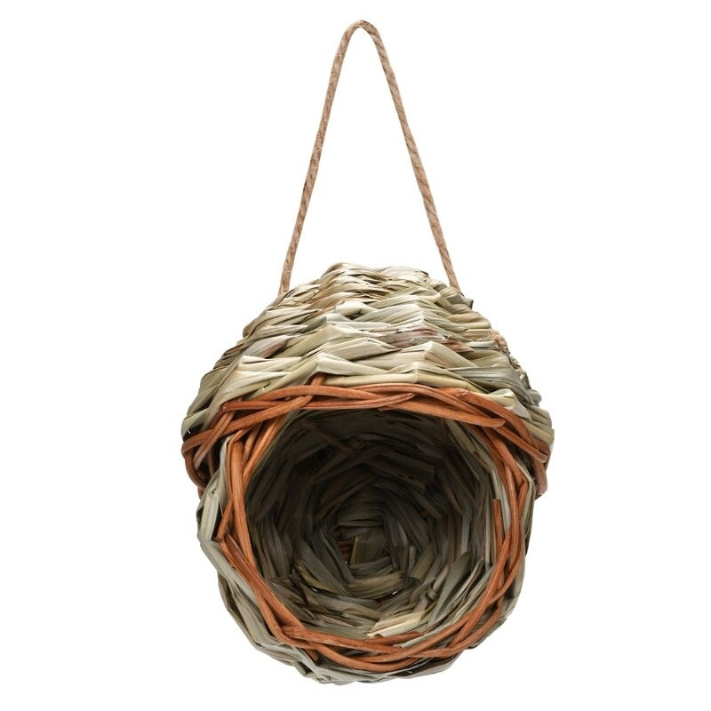 Handmade Birdhouse Straw Nest