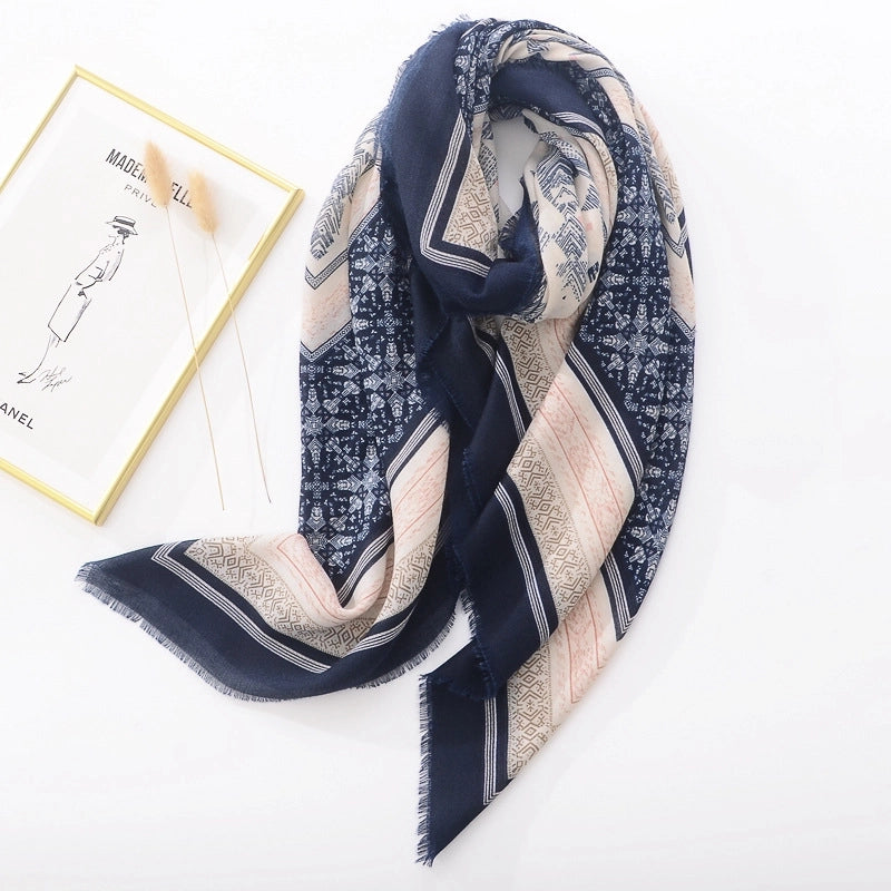 Women's Retro Ethnic Style Printing Polyester Printing Scarf