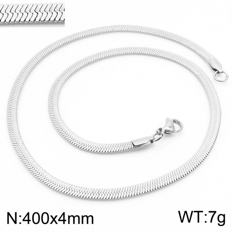 Classic Style Solid Color Titanium Steel 18K Gold Plated Plating Chain Necklace