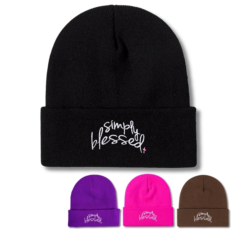 Unisex Casual Minimalist Commute Letter Eaveless Beanie Hat