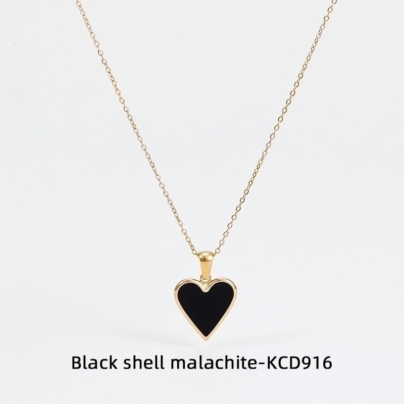 3 Pieces Fashion Heart Shape 304 Stainless Steel Shell 16K Gold Plated White Gold Plated Gold Plated Inlay Earrings Necklace