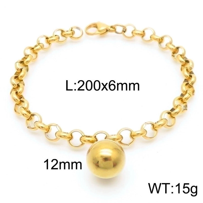 Hip-hop Geometric Stainless Steel Plating Bracelets Necklace