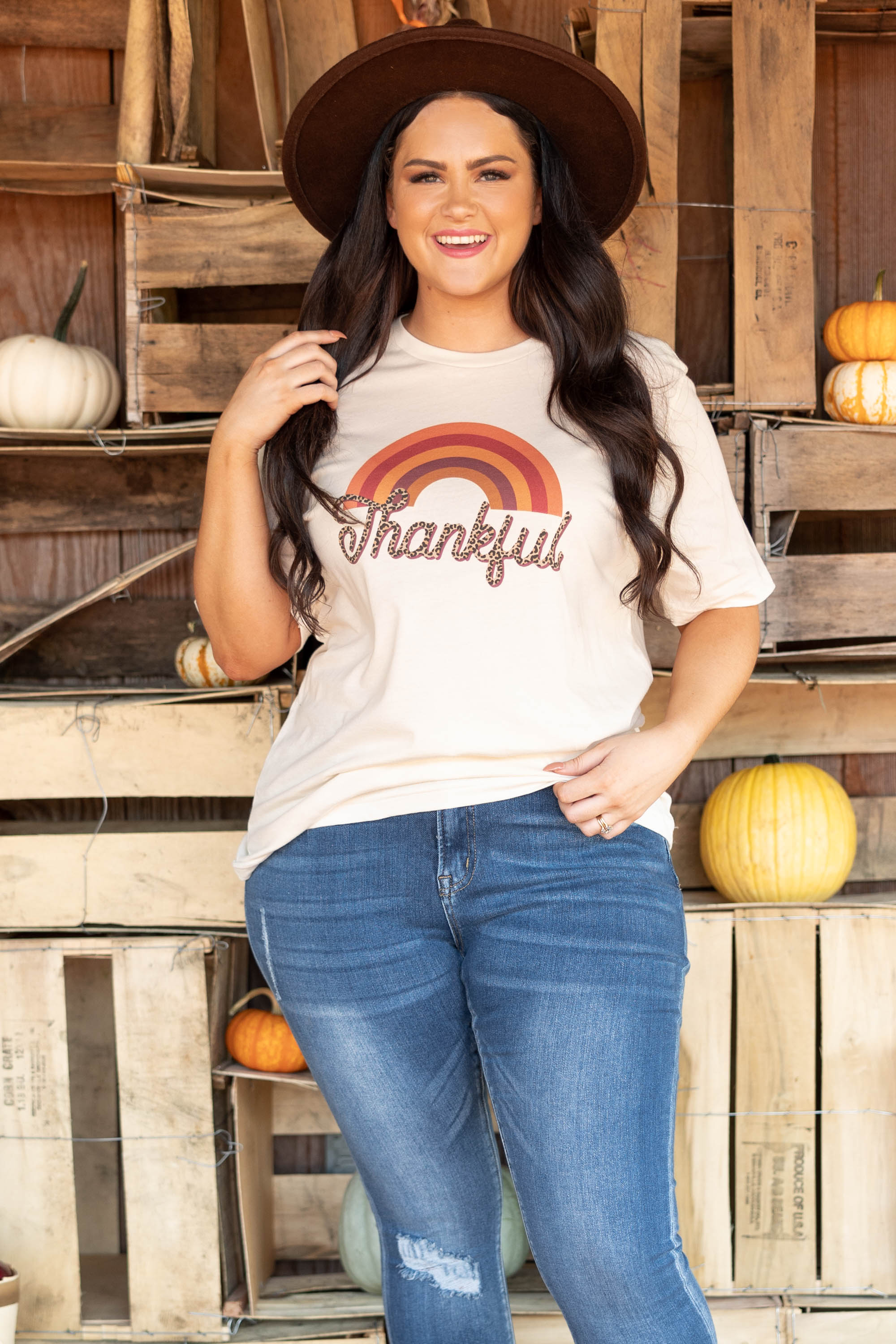 Rainbows Of Thanks Tee. Natural