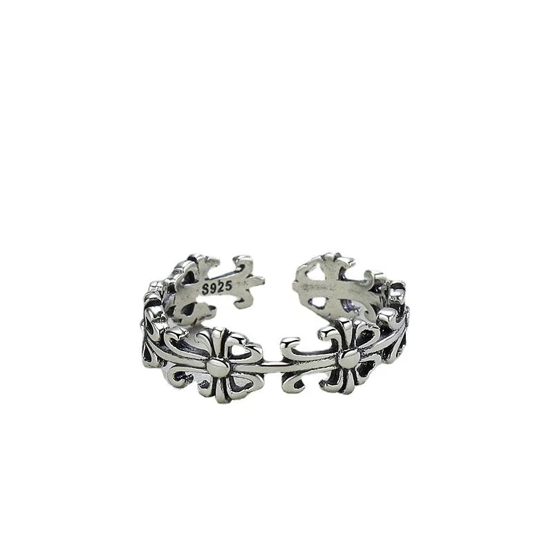S925 Sterling Silver Cross Ring