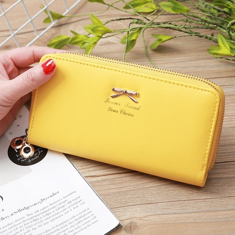 Accessories Korean Bowknot Letter Double Zipper Coin Purse