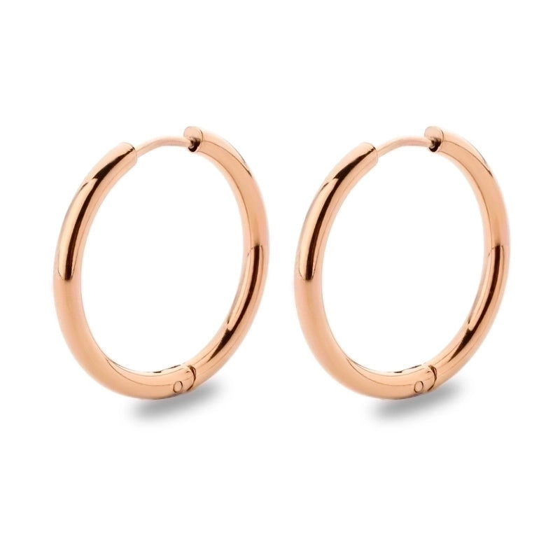 Minimalist Solid Color Stainless Steel Hoop Earrings 1 Pair
