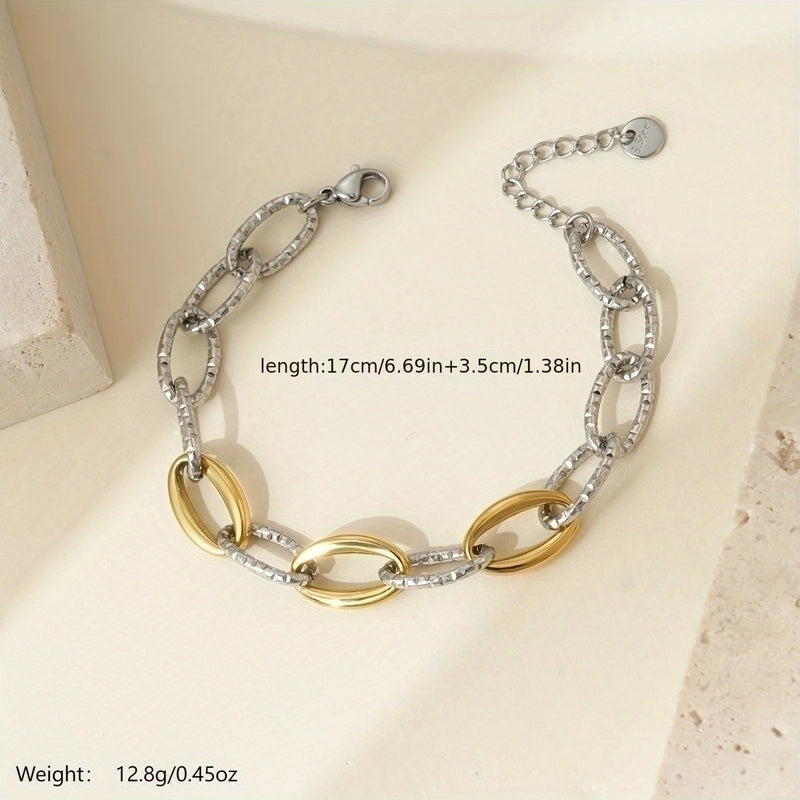 Hip-Hop Minimalist Commute Geometric 304 Stainless Steel 14K Gold Plated Bracelets In Bulk