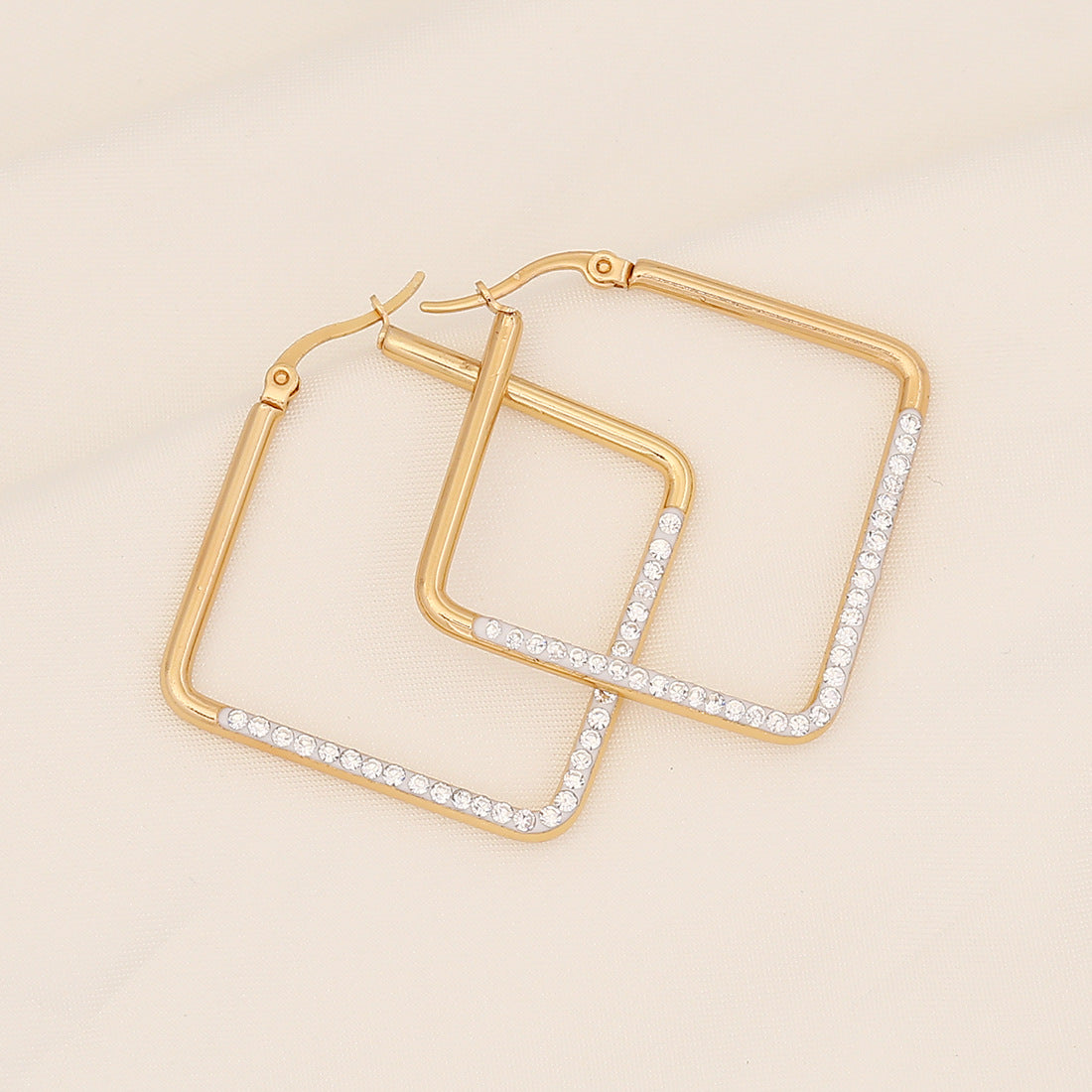 Fashion Heart Geometric Droplet Stainless Steel Electroplating Earrings