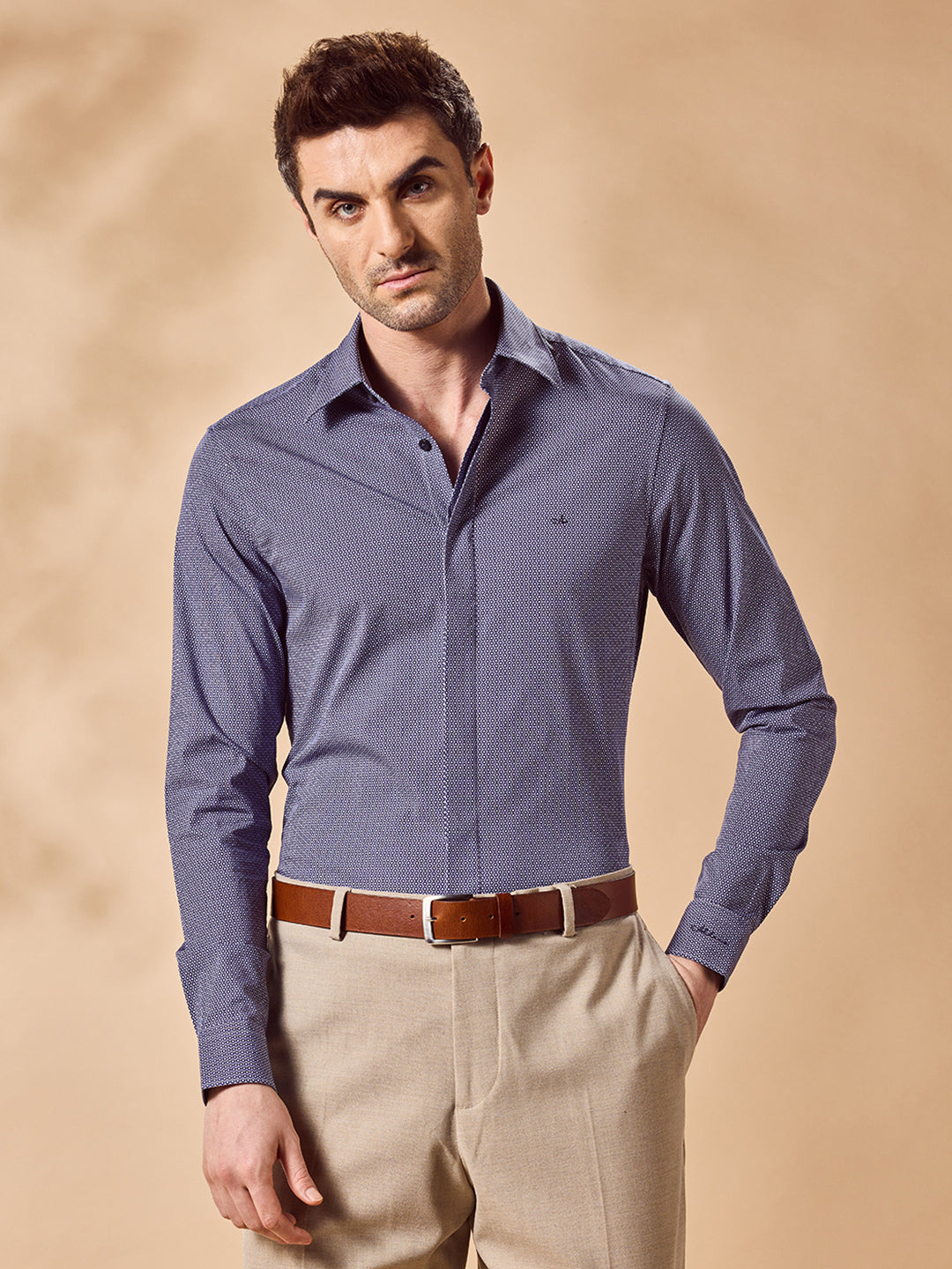 Men Navy Blue Casual Shirt (COBY)