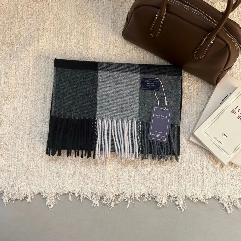 Unisex Minimalist Lattice Imitation Cashmere Scarf