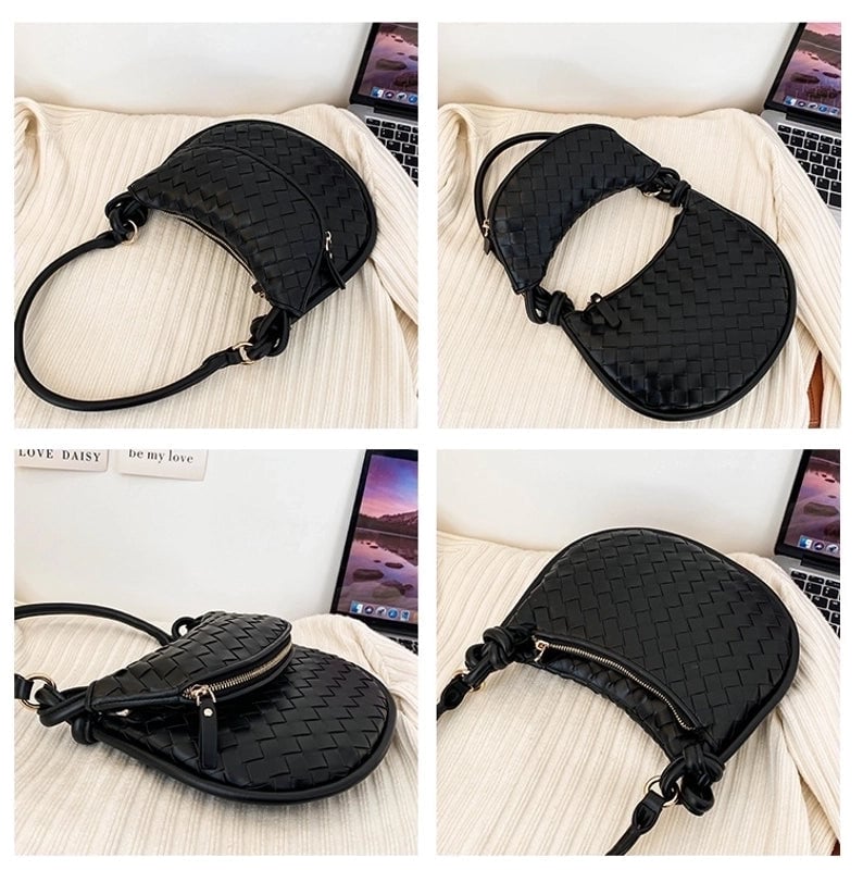 Women's Medium Pu Leather Solid Color Basic Vintage Style Dumpling Shape Flip Cover Underarm Bag