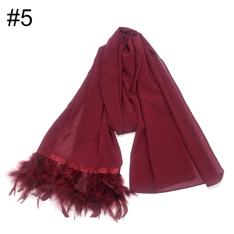Women's Sweet Solid Color Polyester Scarf