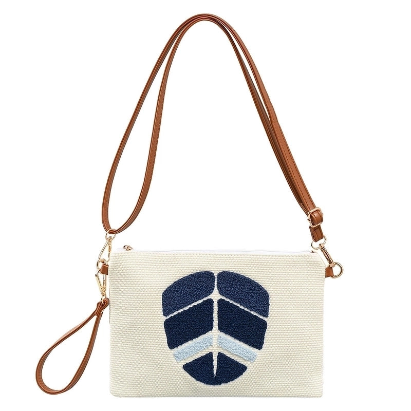 Women's Small Canvas Devil's Eye Basic Vacation Zipper Shoulder Bag