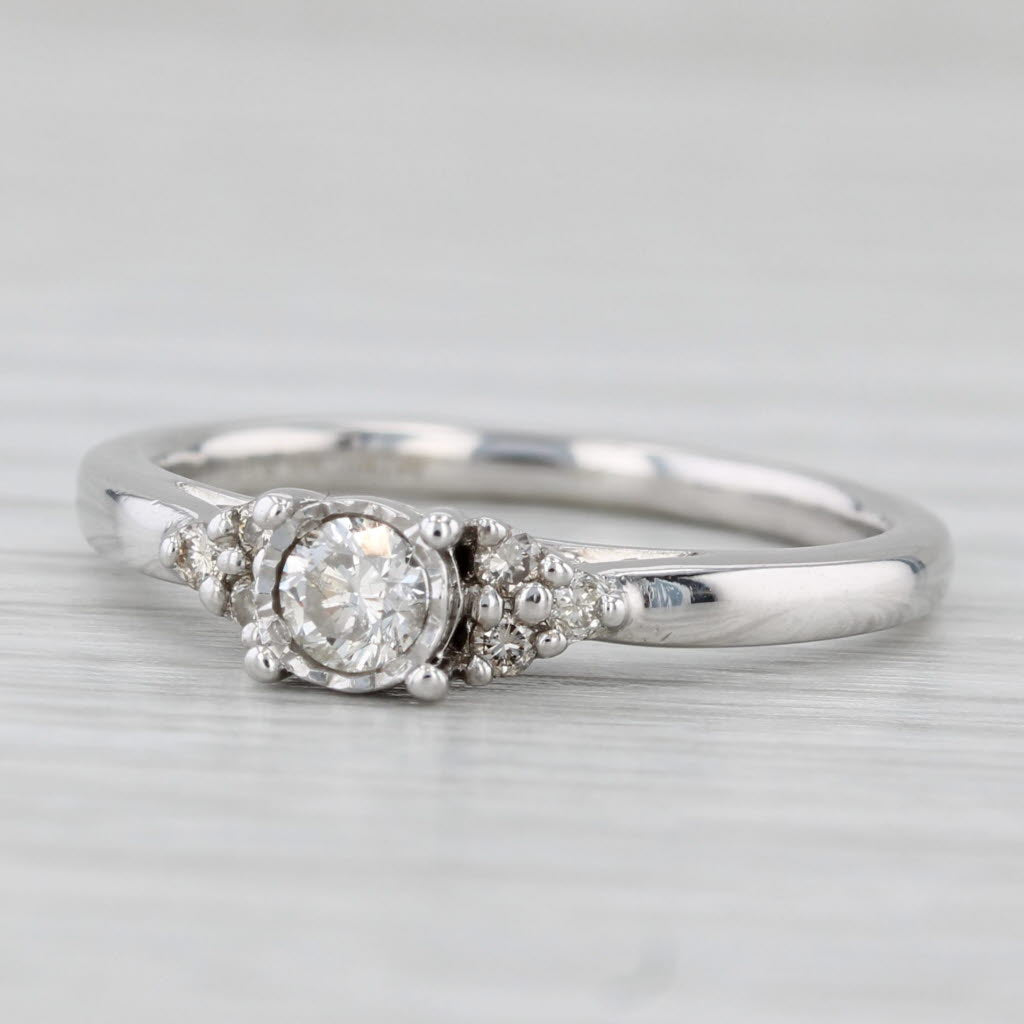 0.24ctw Round Diamond Engagement Ring 10k White Gold Size 7