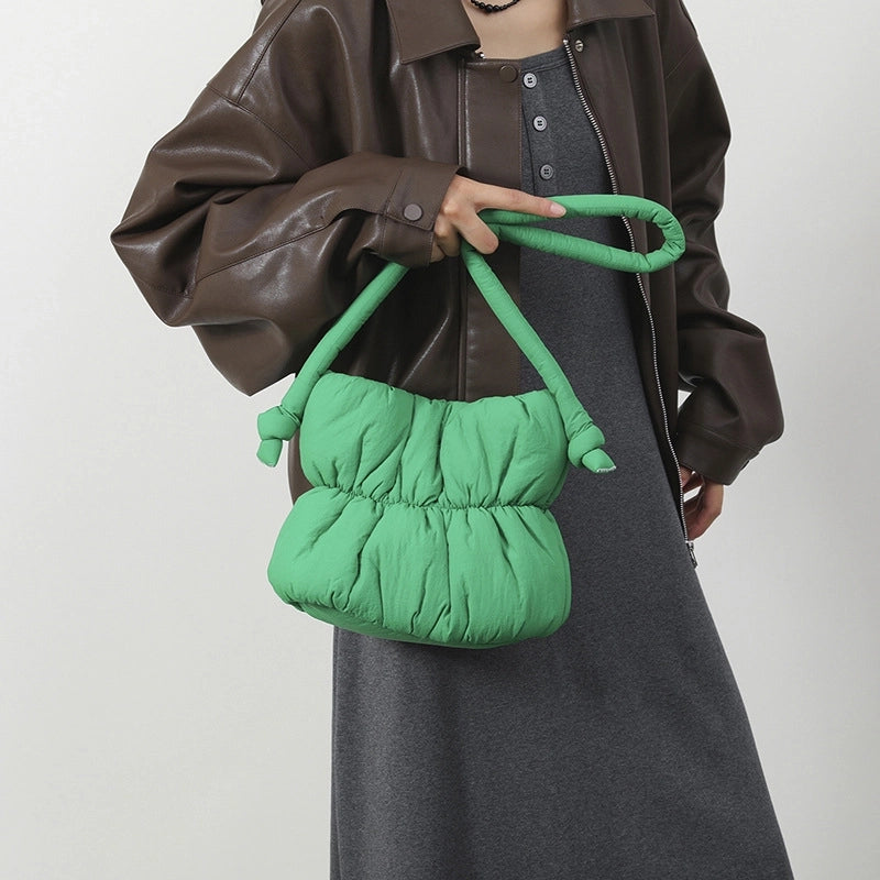 Women's Small Nylon Solid Color Streetwear Square Lock Clasp Shoulder Bag Crossbody Bag