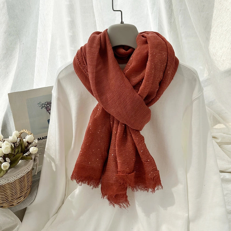 Unisex Retro Sweet Solid Color Artificial Cotton Scarf