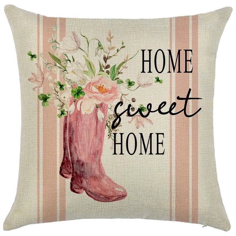 Pastoral Plant Flower Linen Pillow Cases