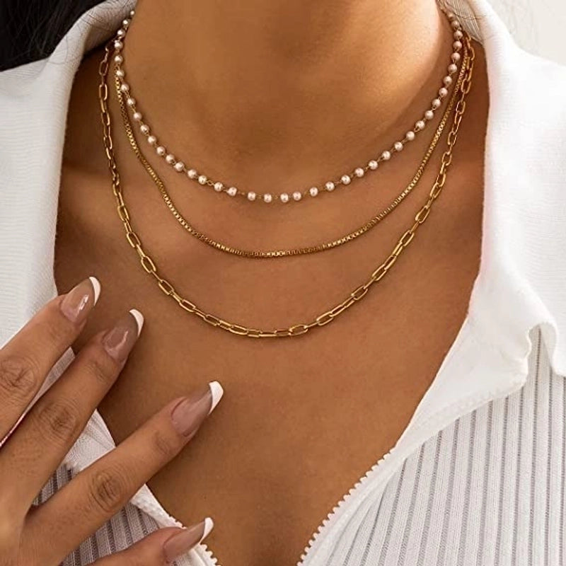 Fashion Minimalist Geometric Stainless Steel Titanium Steel Plating Necklace