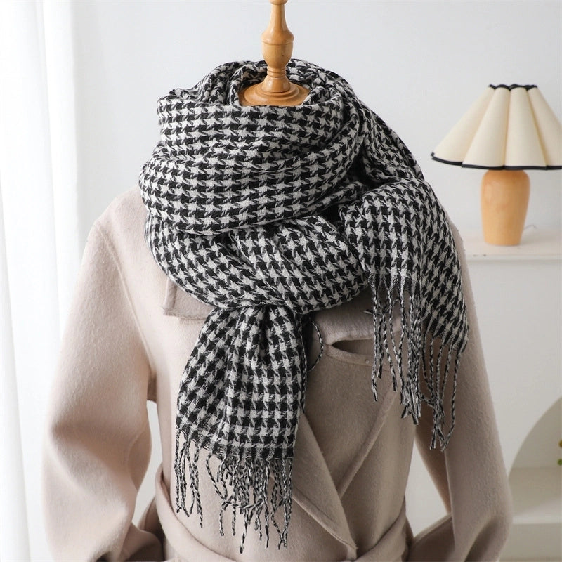 Women's Elegant Basic Lady Tassel Imitation Cashmere Polyester Scarf