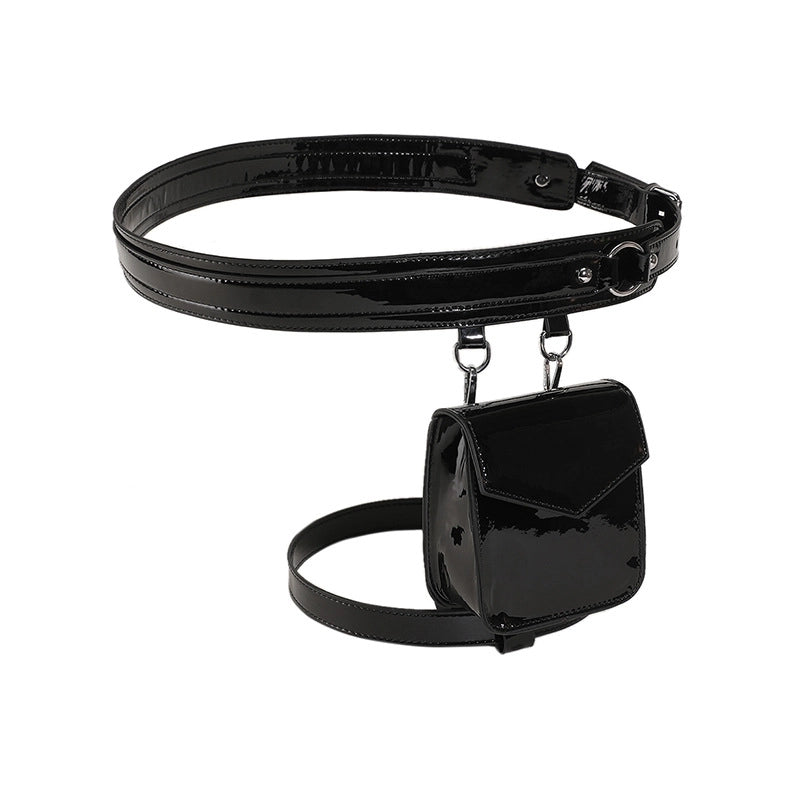 Women's Mini Pu Leather Solid Color Streetwear Magnetic Buckle Fanny Pack