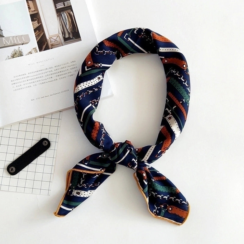 Unisex Sweet Stripe Silk Scarf