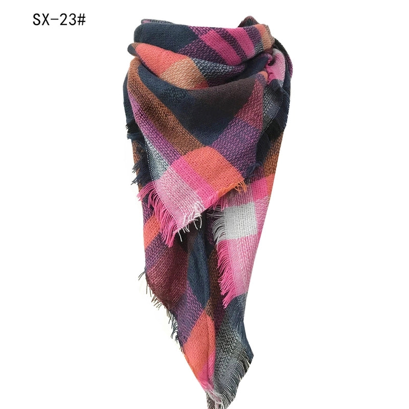 Autumn And Winter Imitation Cashmere Qicaigei Square Scarf Triangular Binder Scarf Women's Neck Warmer Shawl