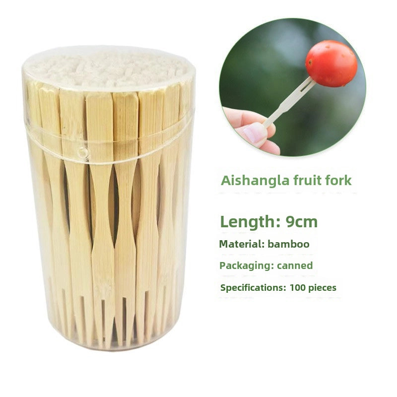 Bamboo Fruit Fork Disposable Children Heart-shaped Bamboo Fork KTV Bar Club Home Snack Fork Manufacturers