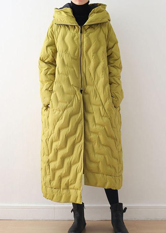 Yellow Coat Casual Hooded Women Parka Overcoat-Limited Stock