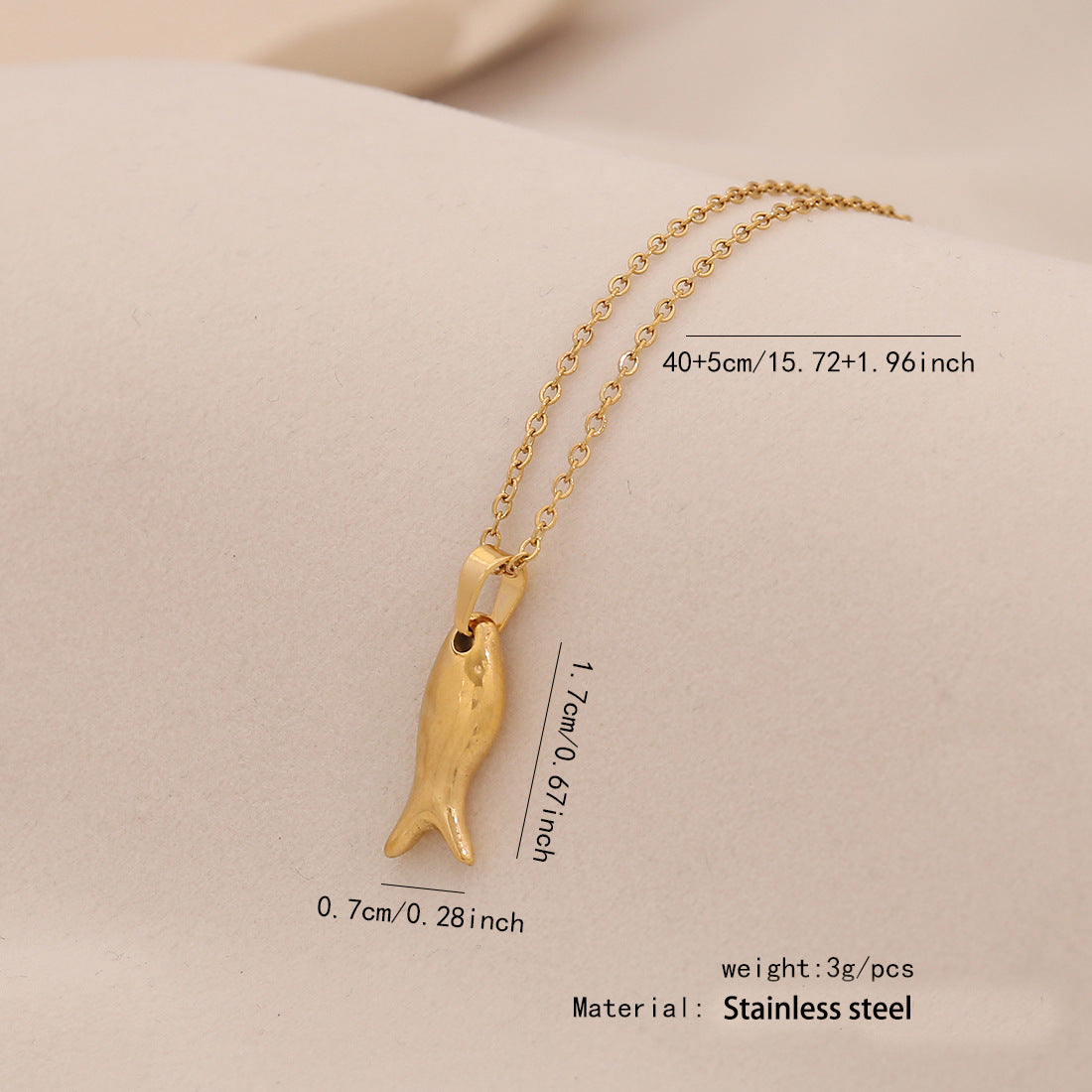 Personalized Fish Stainless Steel Pendant Niche Clavicle Chain N1515