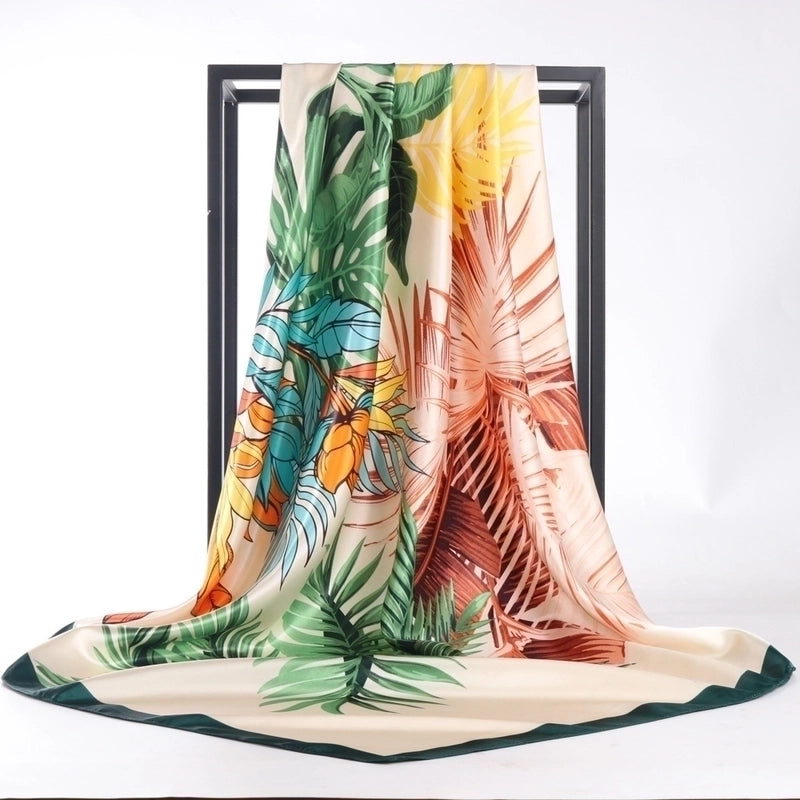 Women's Beach Coconut Tree Satin Printing Scarves & Gloves
