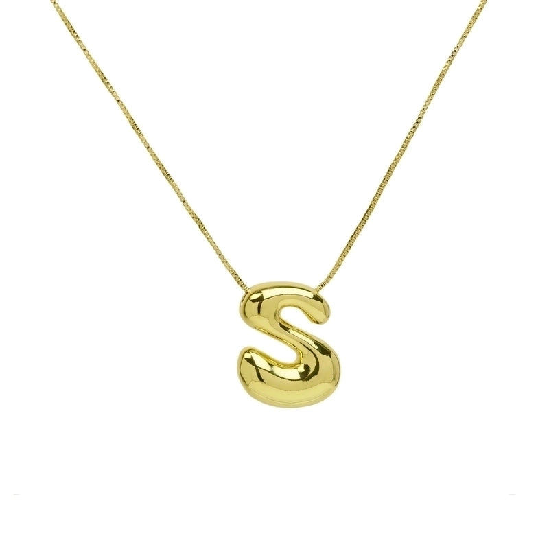 Copper 18K Gold Plated Minimalist Letter Plating Pendant Necklace