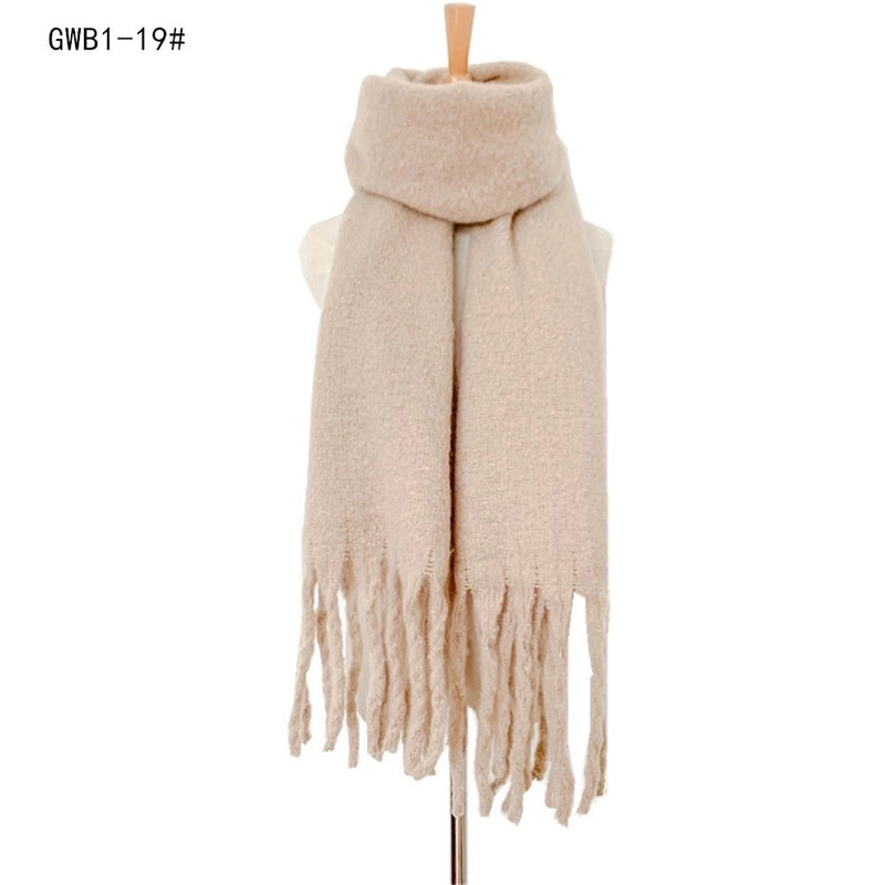 Women's Vintage Style Solid Color Polyester Scarf