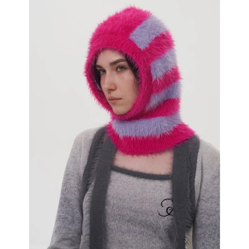Women's Casual Stripe Eaveless Wool Cap