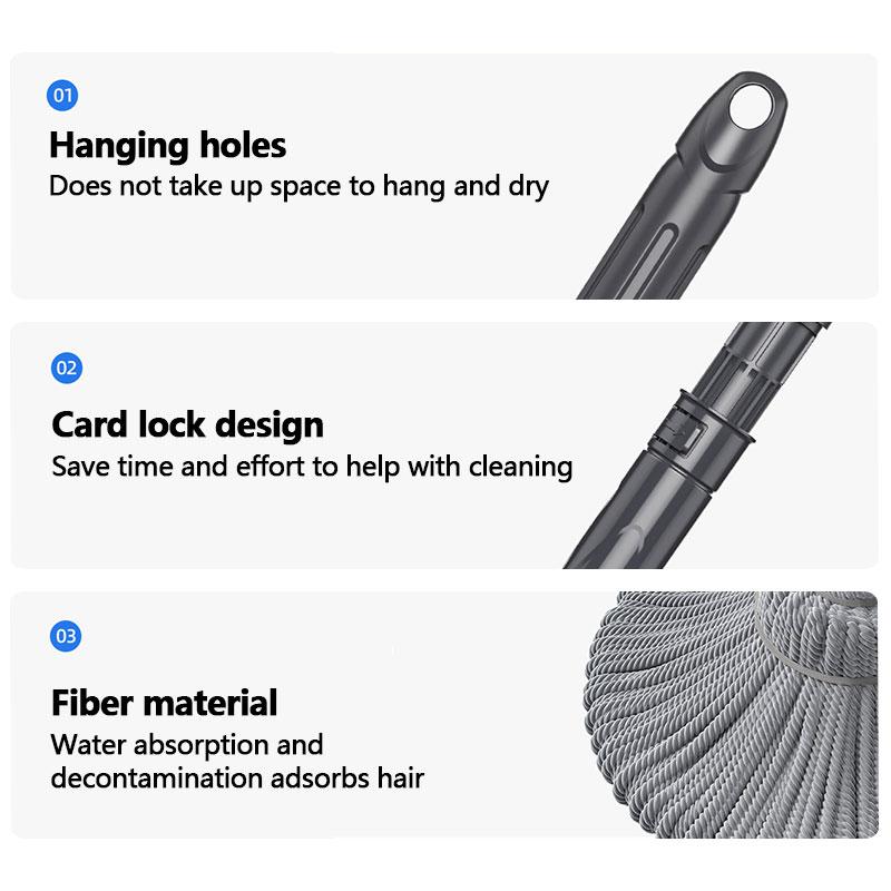 MICROFIBRE TWISTED SQUEEZER MOP WITH STAINLESS STEEL ROD